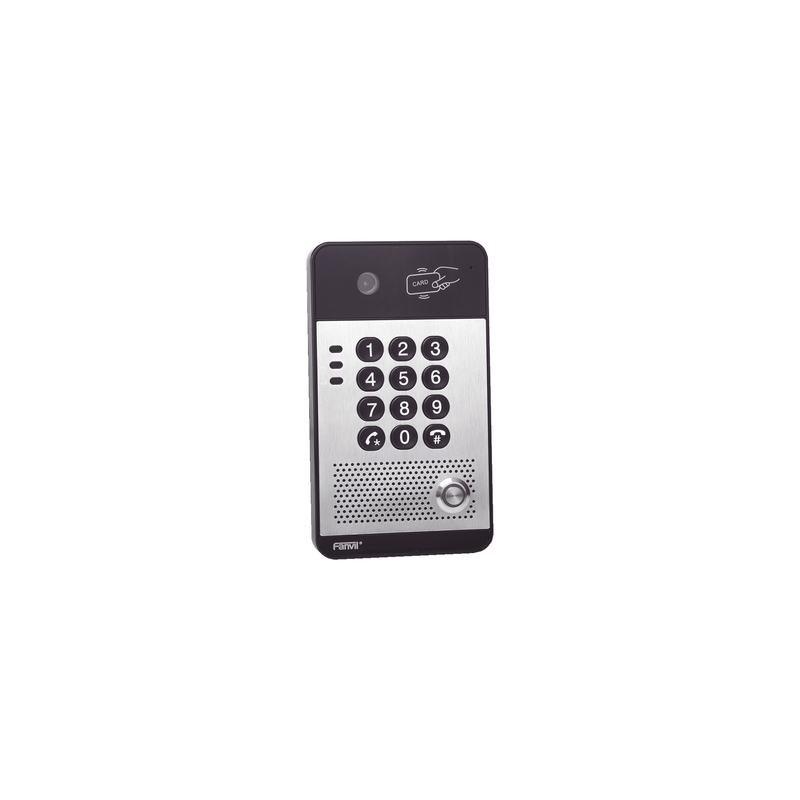 Vídeo Portero IP con 2 líneas SIP, cámara HD, relevador integrado, teclado numérico y lectora de tarjetas RFID para control de a