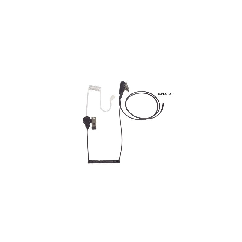 Micrófono - audífono de solapa con tubo acústico transparente para HYT TC-500/ 518/ 600/ 610/ 700 y radios Motorola GP300/ PRO21
