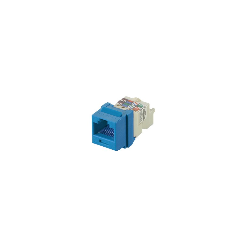 Conector Jack Estilo TP, Tipo Keystone, Categoría 6, de 8 posiciones y 8 cables, Color Azul