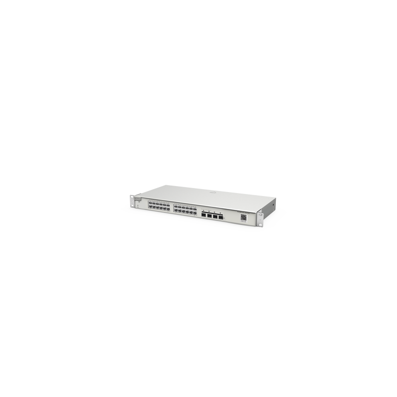 Switch Administrable Capa 2 con 24 puertos Gigabit, 4 puertos SFP+ para fibra 10Gb, gestión gratuita desde la nube.