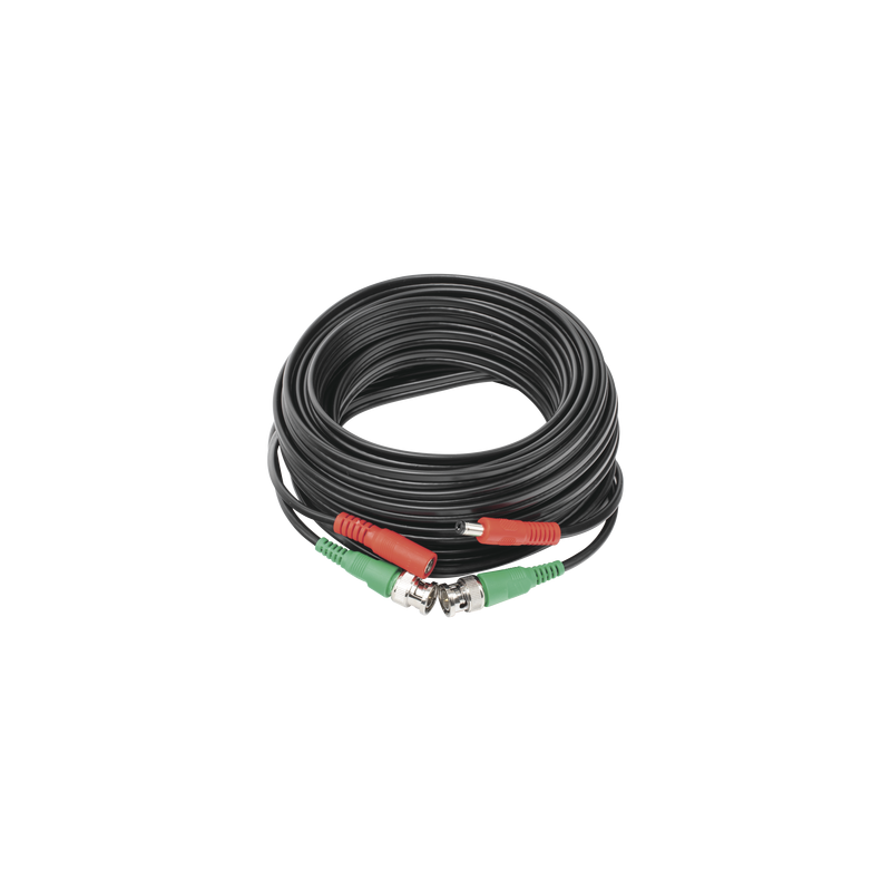 Cable Coaxial Armado con Conector BNC (Video) y Alimentación / Longitud de 10 mts / Optimizado para Cámaras 4K / Uso en Interior
