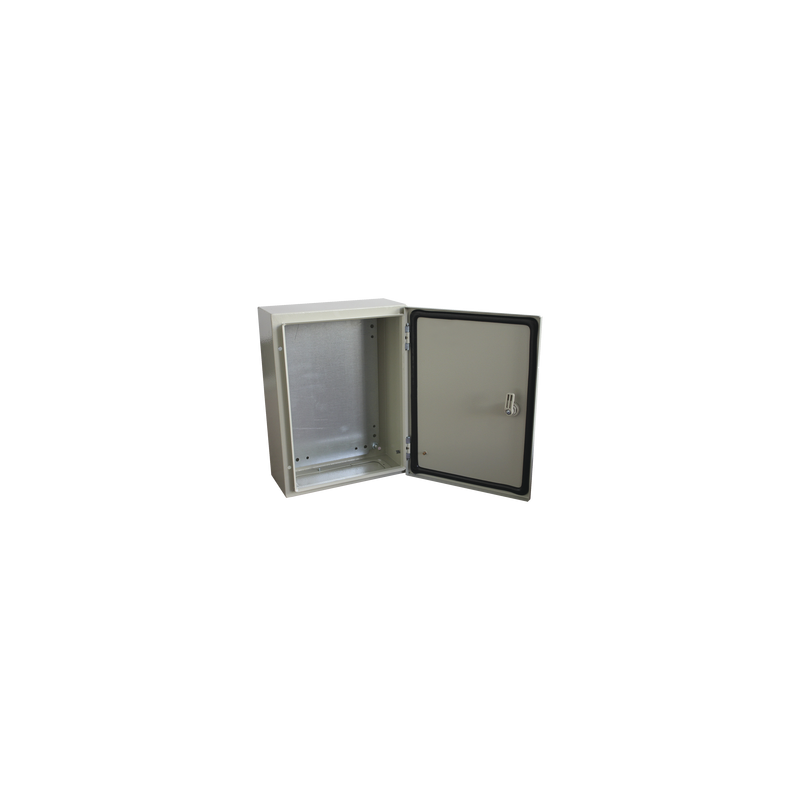 Gabinete de Acero IP66 Uso en Intemperie (300 x 400 x 200 mm) con Placa Trasera Interior y Compuerta Inferior Atornillable (Incl