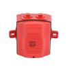 Sirena con Lámpara Estroboscópica a 2 Hilos, Montaje en Pared, Color Rojo, Configuración Estroboscópica Seleccionable y Texto en