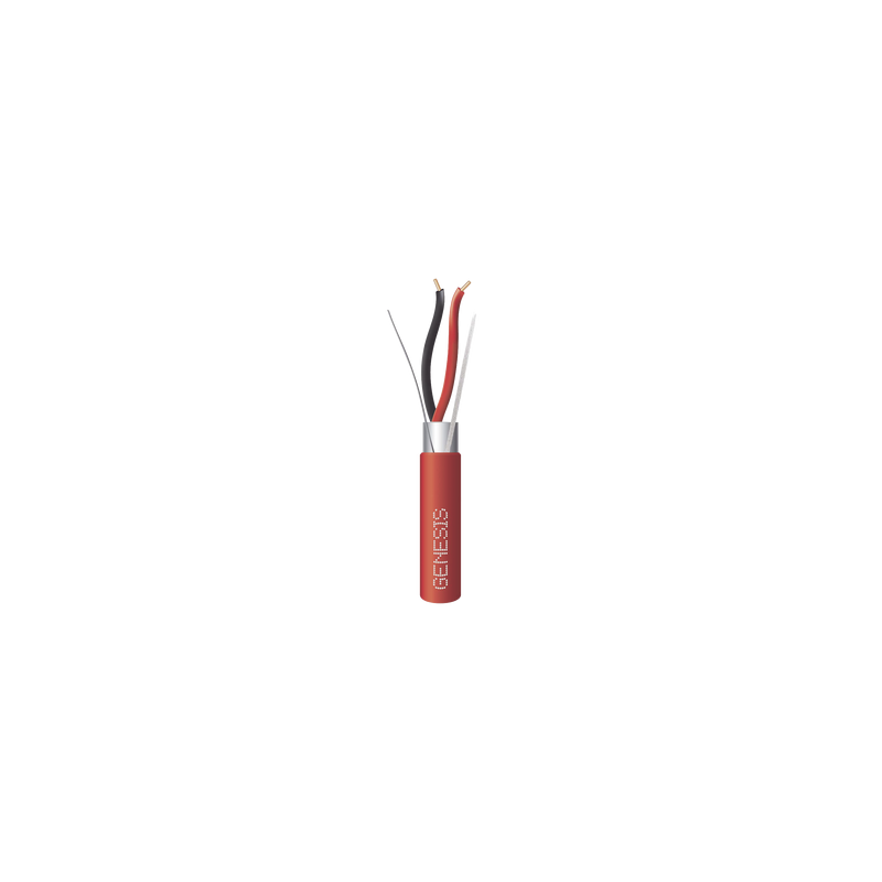 Bobina de Cable 2 x 18 AWG FPLR para Incendio y Evacuación / 305 mts / Resistente a la Luz Solar / Con Blindaje / Uso Exterior o