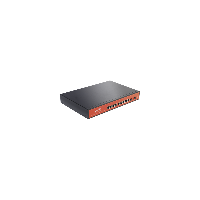 Switch Administrable Capa 2 de 8 puertos 10/100/1000 PoEaf/at + 2 x SFP Gigabit, con respaldo para energía solar